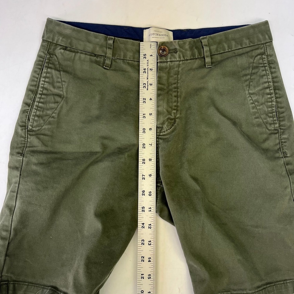 Scotch & Soda Mens Olive Green Chino Shorts Amsterdam Couture Cotton Twill - Picture 15 of 16